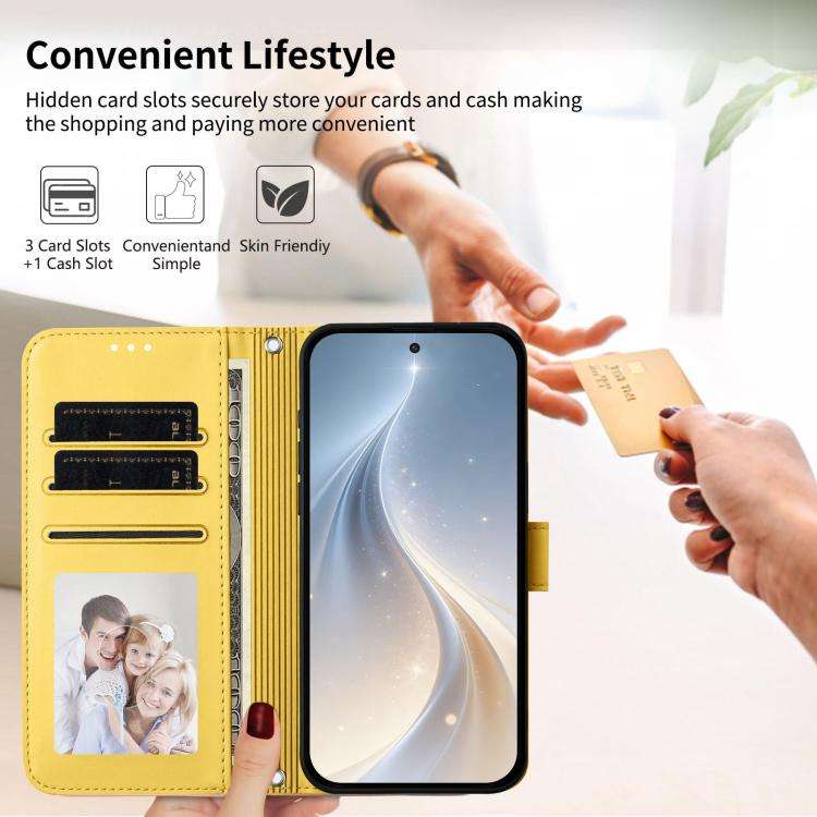 For Blackview WAVE 9C / WAVE 9 Happy Heart Pattern Magnetic Closure Vegan Leather Phone Case with...