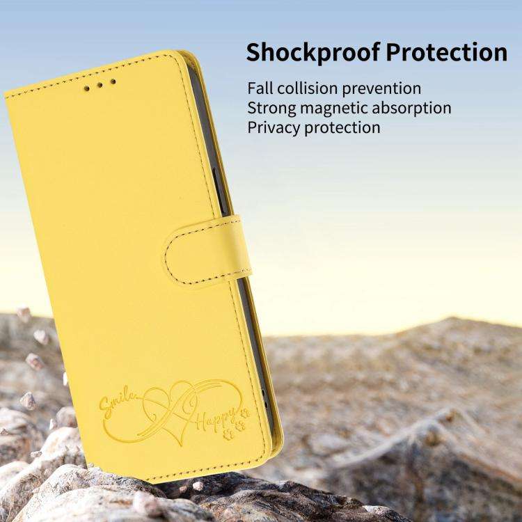 For Blackview WAVE 9C / WAVE 9 Happy Heart Pattern Magnetic Closure Vegan Leather Phone Case with...