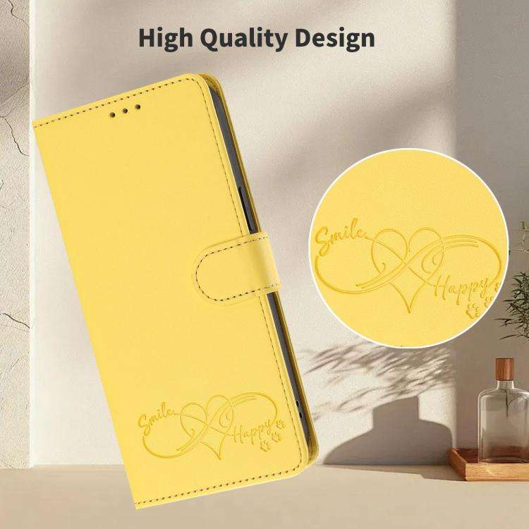 For Blackview WAVE 9C / WAVE 9 Happy Heart Pattern Magnetic Closure Vegan Leather Phone Case with...
