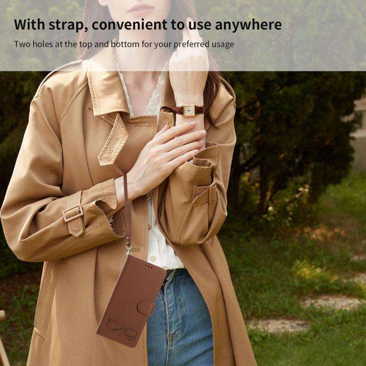 For Blackview WAVE 9C / WAVE 9 Happy Heart Pattern Magnetic Closure Vegan Leather Phone Case with...
