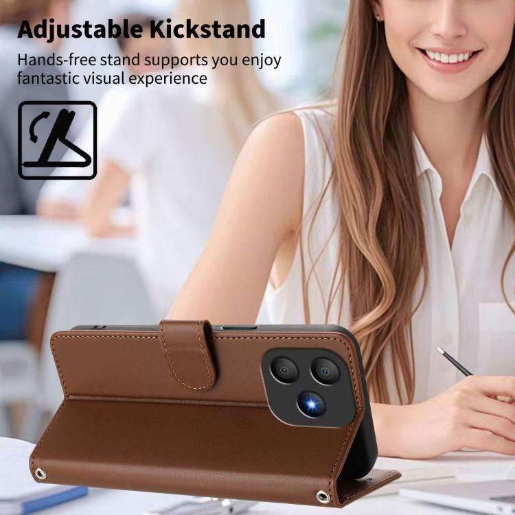For Blackview WAVE 9C / WAVE 9 Happy Heart Pattern Magnetic Closure Vegan Leather Phone Case with...