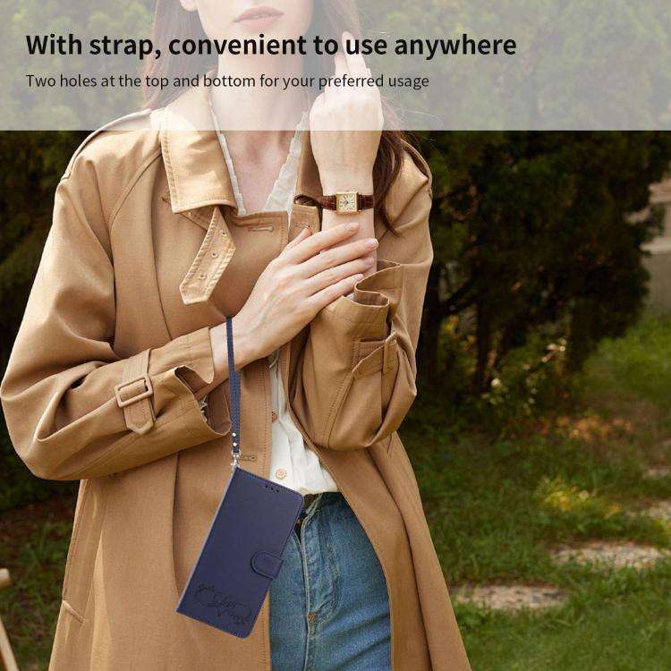For Blackview WAVE 9C / WAVE 9 Happy Heart Pattern Magnetic Closure Vegan Leather Phone Case with...