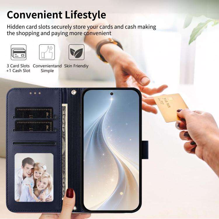 For Blackview WAVE 9C / WAVE 9 Happy Heart Pattern Magnetic Closure Vegan Leather Phone Case with...