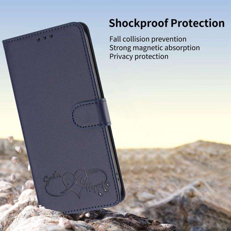 For Blackview WAVE 9C / WAVE 9 Happy Heart Pattern Magnetic Closure Vegan Leather Phone Case with...