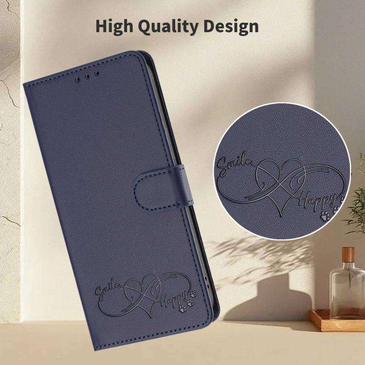 For Blackview WAVE 9C / WAVE 9 Happy Heart Pattern Magnetic Closure Vegan Leather Phone Case with...