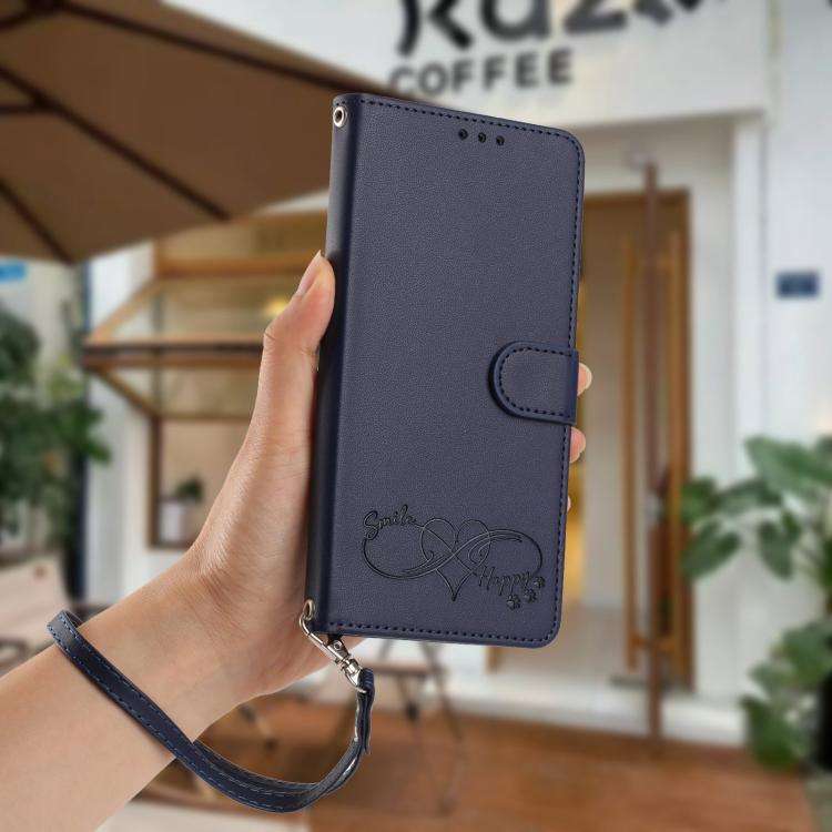 For Blackview WAVE 9C / WAVE 9 Happy Heart Pattern Magnetic Closure Vegan Leather Phone Case with...