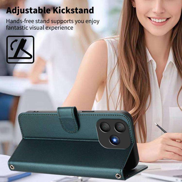 For Blackview WAVE 9C / WAVE 9 Happy Heart Pattern Magnetic Closure Vegan Leather Phone Case with...