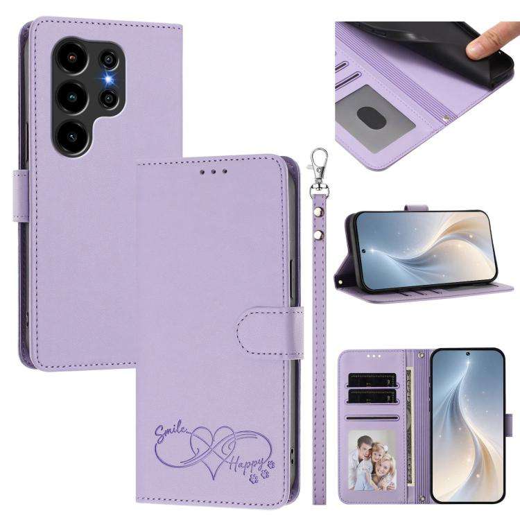 For Blackview WAVE 10C / WAVE 10 Happy Heart Pattern Magnetic Closure Vegan Leather Phone Case wi...