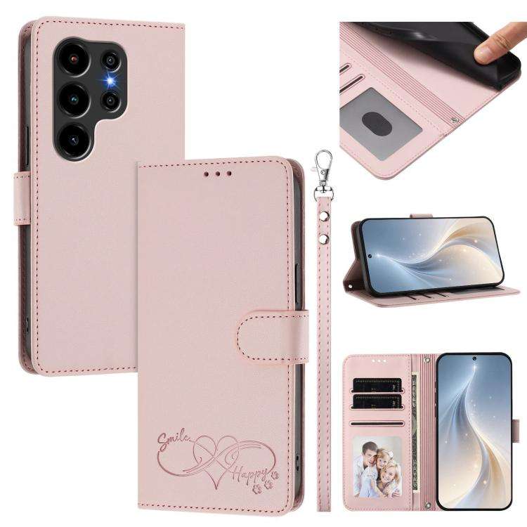 For Blackview WAVE 10C / WAVE 10 Happy Heart Pattern Magnetic Closure Vegan Leather Phone Case wi...