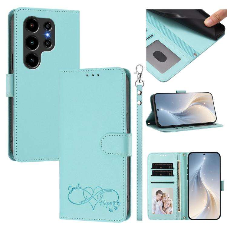 For Blackview WAVE 10C / WAVE 10 Happy Heart Pattern Magnetic Closure Vegan Leather Phone Case wi...