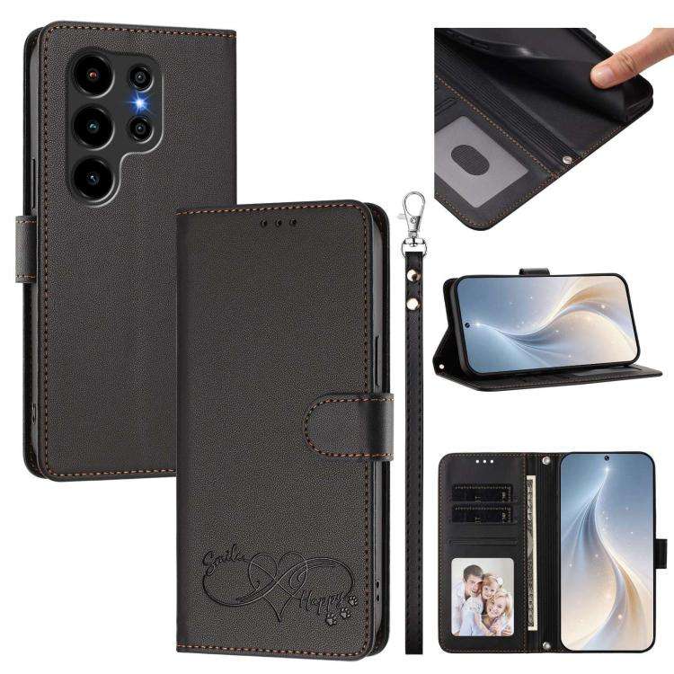 For Blackview WAVE 10C / WAVE 10 Happy Heart Pattern Magnetic Closure Vegan Leather Phone Case wi...