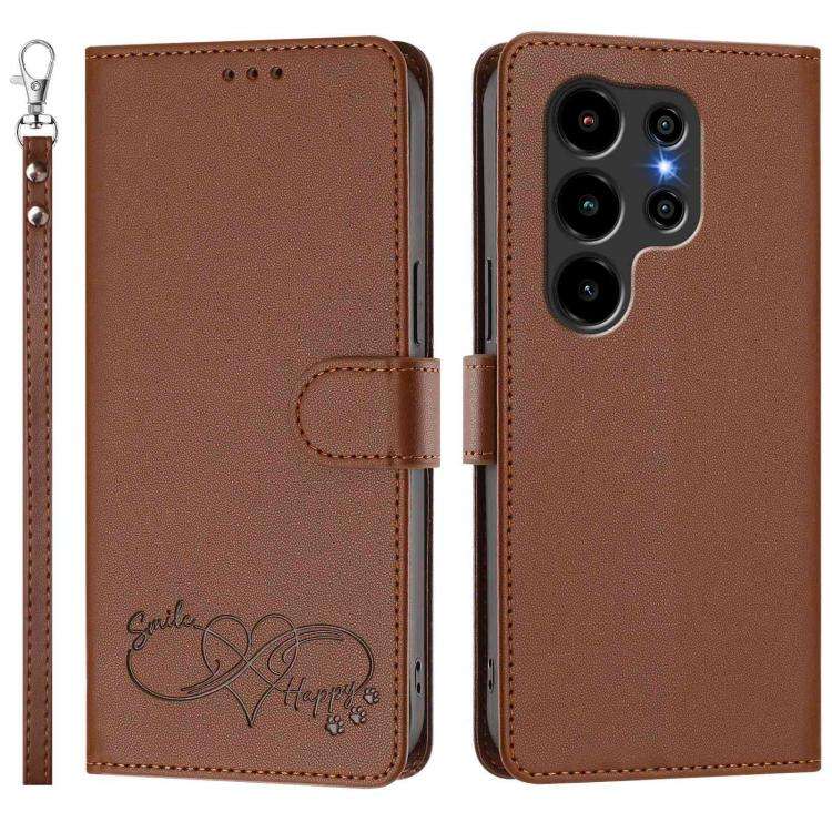 For Blackview WAVE 10C / WAVE 10 Happy Heart Pattern Magnetic Closure Vegan Leather Phone Case wi...