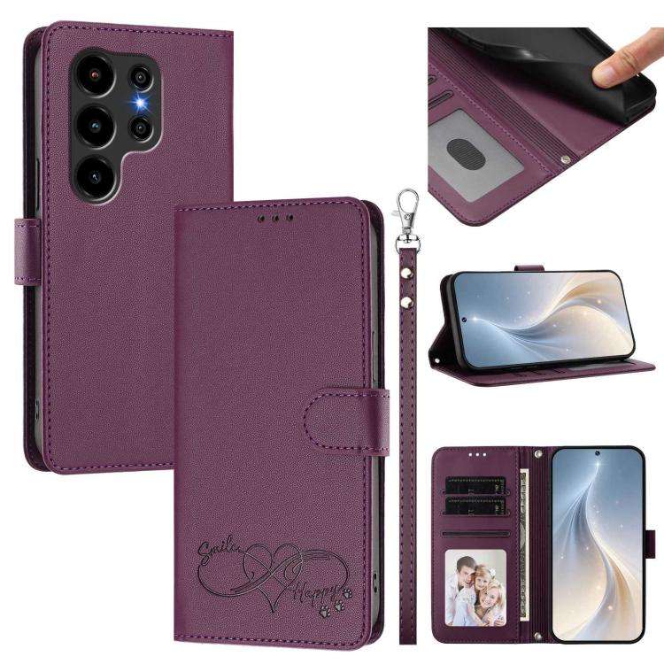 For Blackview WAVE 10C / WAVE 10 Happy Heart Pattern Magnetic Closure Vegan Leather Phone Case wi...