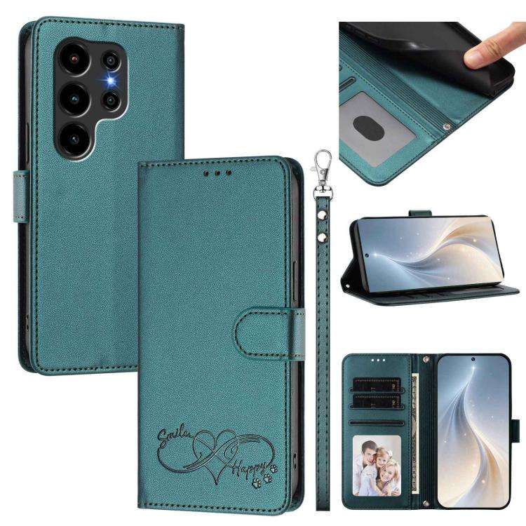 For Blackview WAVE 10C / WAVE 10 Happy Heart Pattern Magnetic Closure Vegan Leather Phone Case wi...