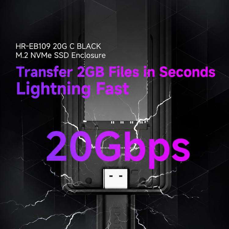 THERMALRIGHT HR-EB109 20Gbps M.2 NVMe SSD Enclosure with Type-C to Type-C Cable(Black)