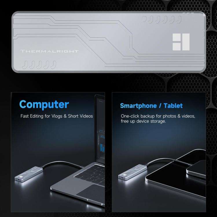THERMALRIGHT HR-EB109 20Gbps M.2 NVMe SSD Enclosure with Type-C to Type-C Cable(Grey)