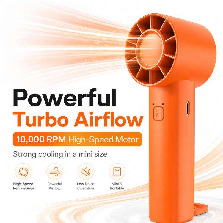 DF-91 Portable High-Speed Handheld Fan with Desktop Stand(Pink)
