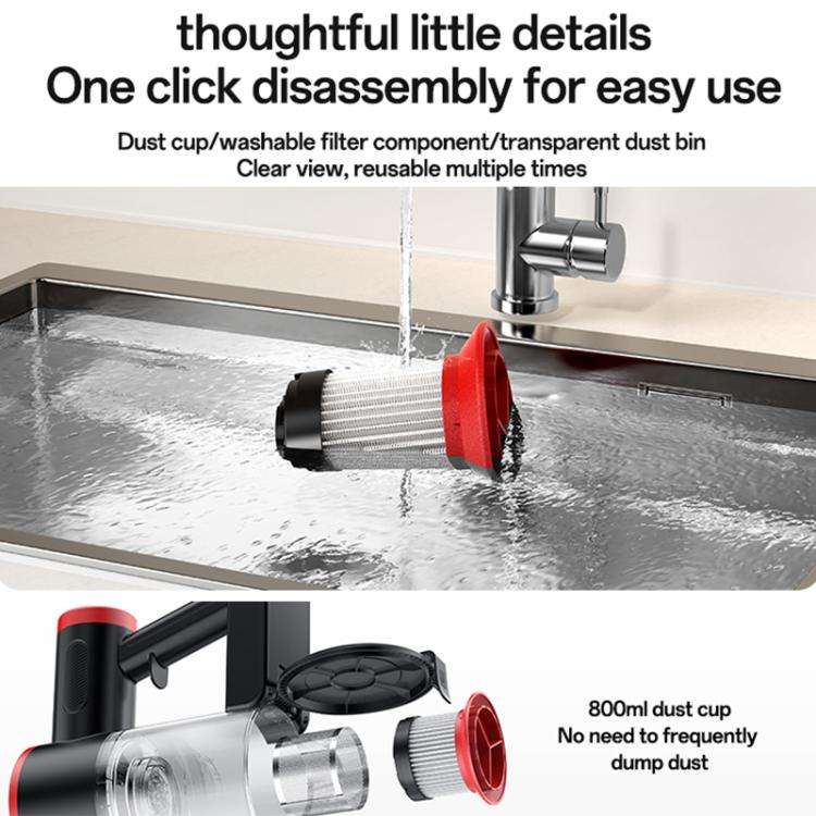 Yesido EC32 Handheld Wireless Vacuum Cleaner 12000Pa Suction Multifunction Cleaning Dust Removal ...