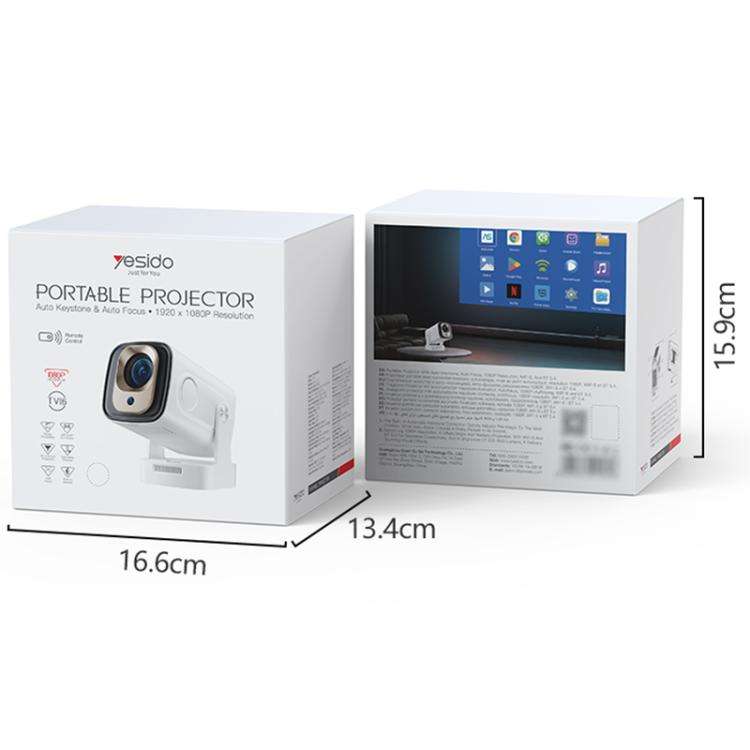 Yesido TV16 1080P Auto Focus Bluetooth 5.4 Smart Projector, Plug Type:EU Plug(White)