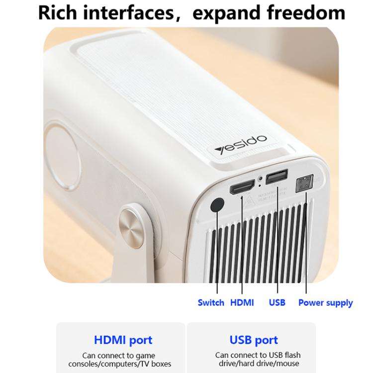 Yesido TV16 1080P Auto Focus Bluetooth 5.4 Smart Projector, Plug Type:EU Plug(White)