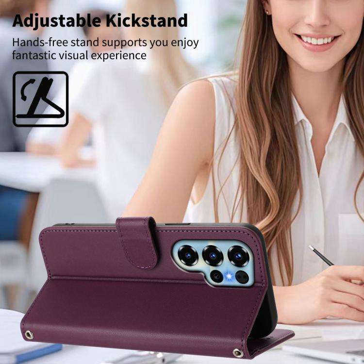 For Oukitel C68 Happy Heart Pattern Magnetic Closure Vegan Leather Phone Case with Wrist Strap(Vi...