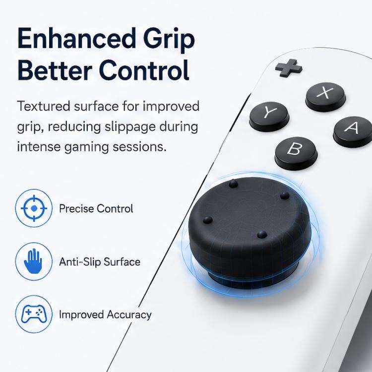 XDcase 8pcs Silicone Anti-Slip Joy-Con Joysticks Cap for Nintendo Switch 2(Black)