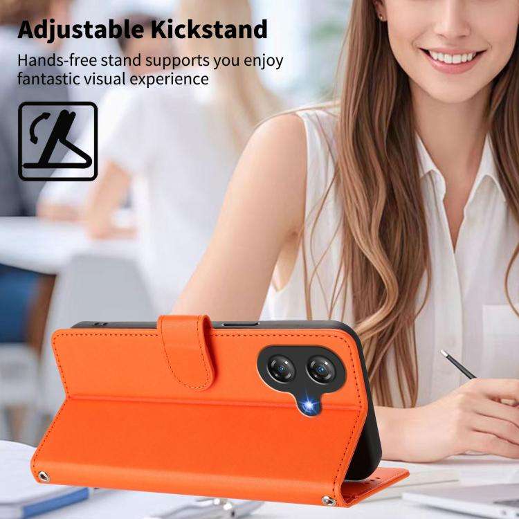 For Ulefone Note 21 Happy Heart Pattern Magnetic Closure Vegan Leather Phone Case with Wrist Stra...