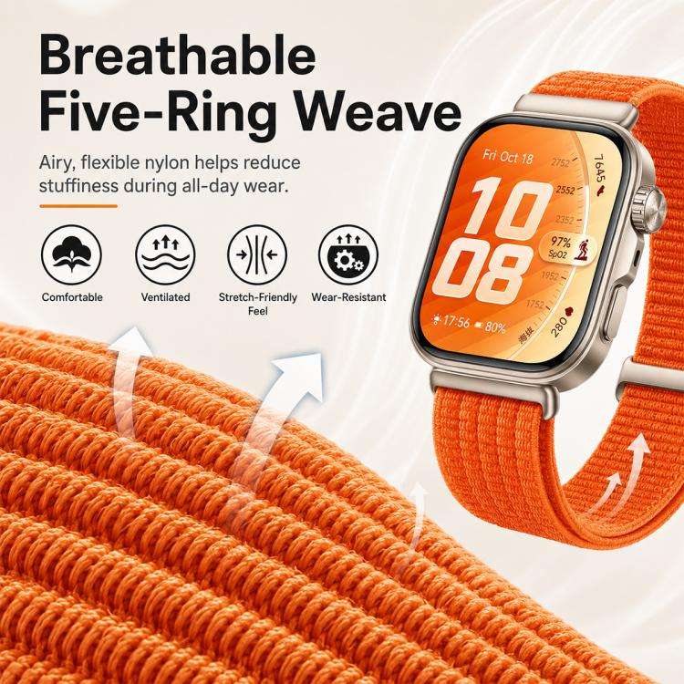 For Huawei Watch Fit 5 / Fit 5 Pro / Fit 4 xDfind Two Section Nylon Breathable Hook And Loop Fast...