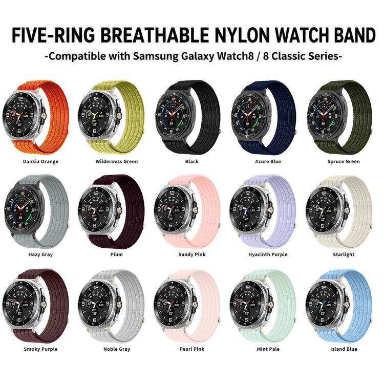 For Galaxy Watch9 / 8 / 8 Classic xDfind Nylon Breathable Hook And Loop Fastener Watch Band(Starl...