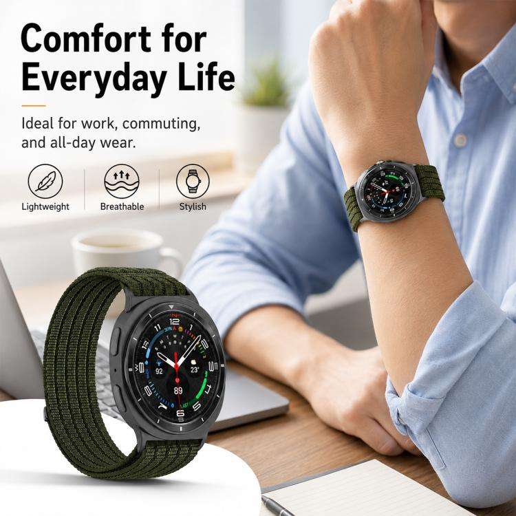 For Galaxy Watch9 / 8 / 8 Classic xDfind Nylon Breathable Hook And Loop Fastener Watch Band(Starl...