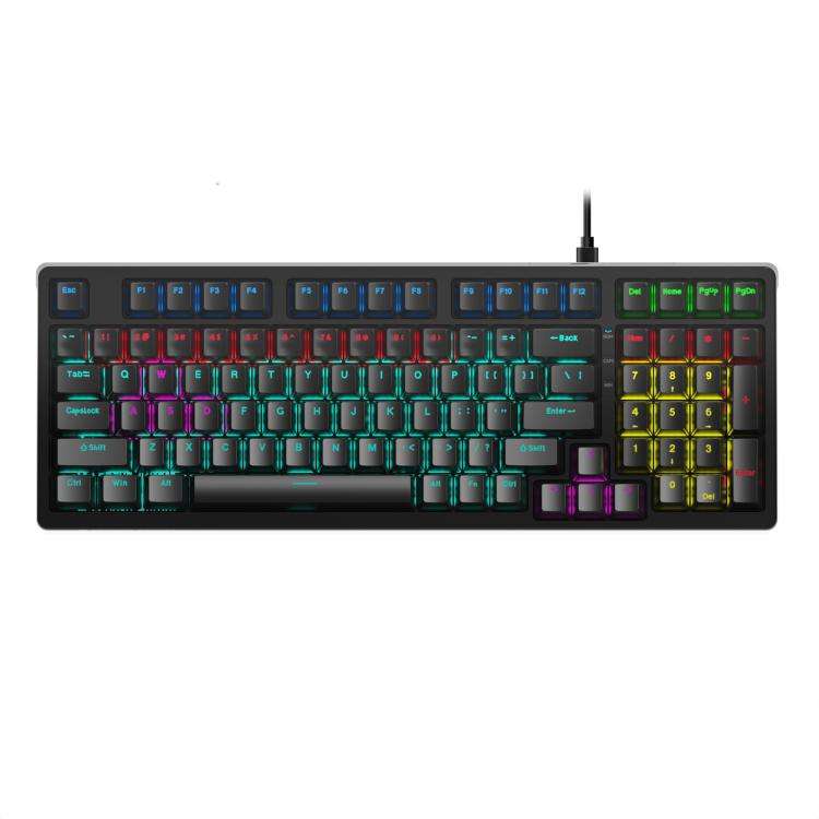 Lenovo GK10 RGB 98 Keys Wired Mechanical Keyboard, Type:Tea Axis(Black)