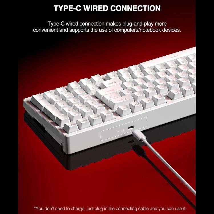 Lenovo GK10 RGB 98 Keys Wired Mechanical Keyboard, Type:Blue Axis(Black)