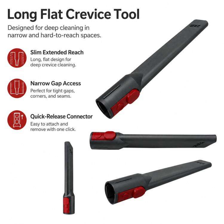 For Dyson V7 / V8 / V10 / V11 Vacuum Cleaner Replacement Parts, Long Flat-Nozzle Cleaning Brush Head