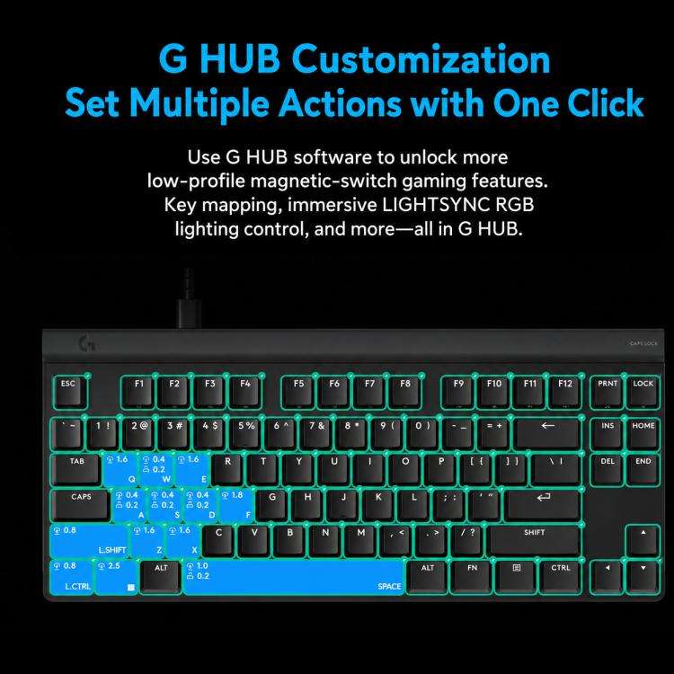 Logitech G515 RAPID TKL Magnetic Switches Wired Gaming Keyboard(White)
