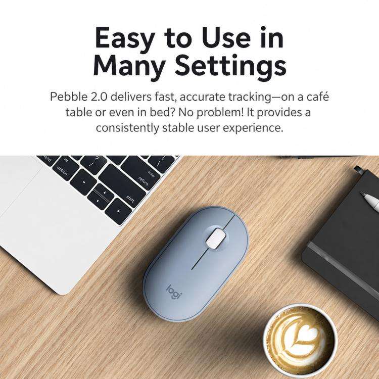 Logitech PEBBLE 2.0 M350S 4000DPI Ultra-Thin Dual-Mode Wireless Bluetooth Mouse(Black)