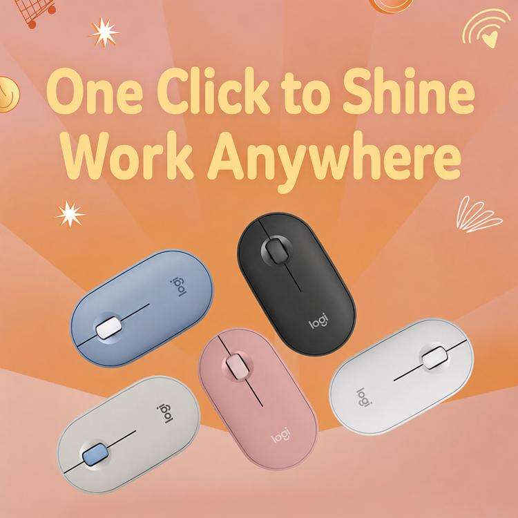 Logitech PEBBLE 2.0 M350S 4000DPI Ultra-Thin Dual-Mode Wireless Bluetooth Mouse(Black)