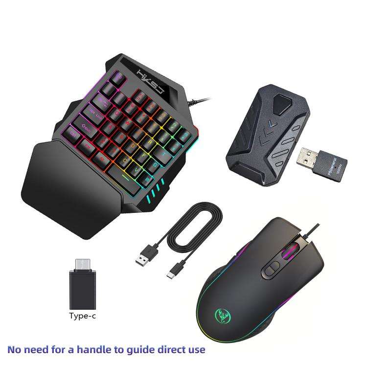 HXSJ Master-P5+V100+A867 Gaming Keyboard and Mouse Adapter Set for PS5(Black)