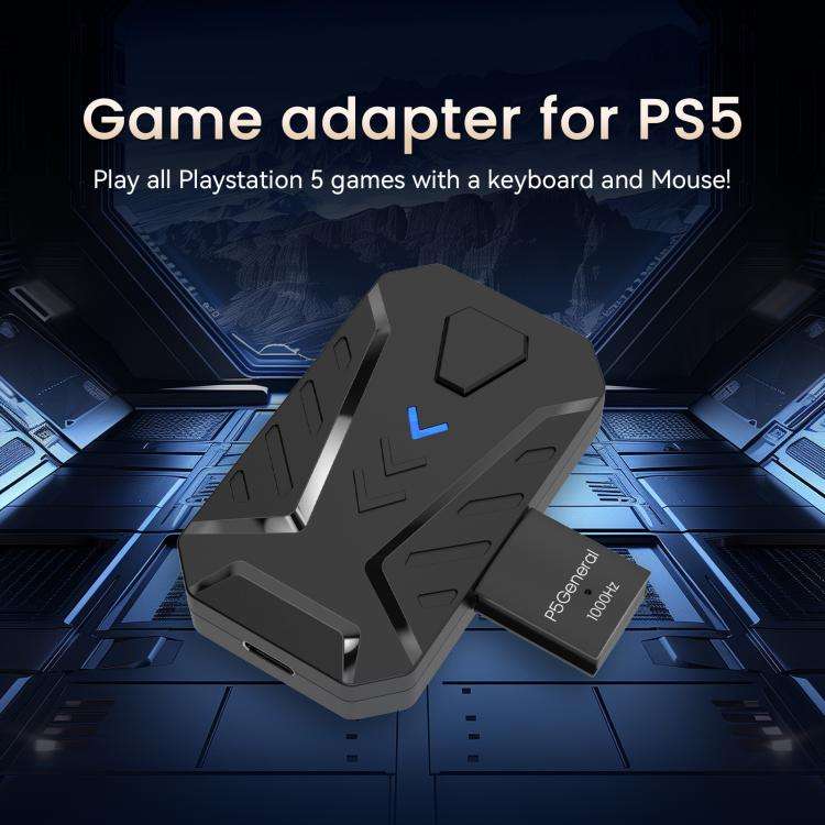 HXSJ Master-P5+V100+A867 Gaming Keyboard and Mouse Adapter Set for PS5(Black)