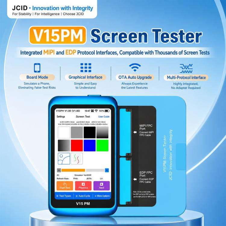 JCID V15PM Professional LCD Touch Screen Tester with 7-16 Pro Max Test Flex Cable