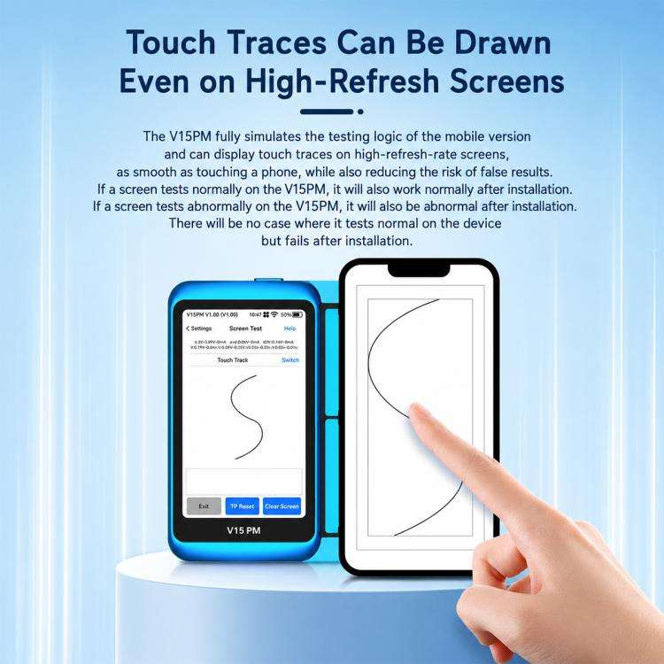 JCID V15PM Professional LCD Touch Screen Tester with 7-16 Pro Max Test Flex Cable