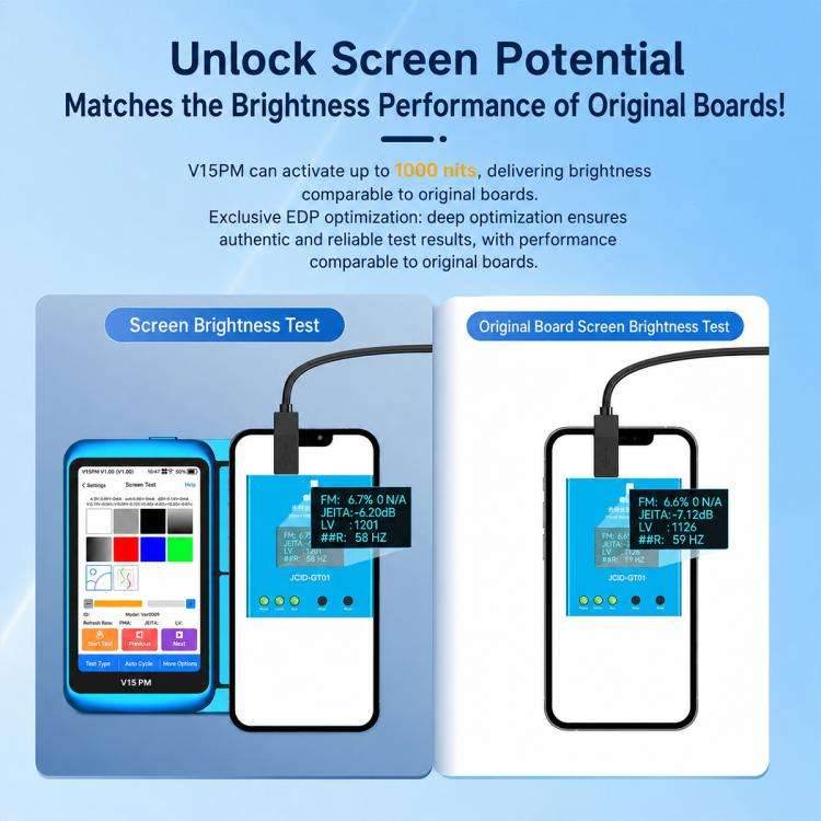 JCID V15PM Professional LCD Touch Screen Tester with 7-16 Pro Max Test Flex Cable
