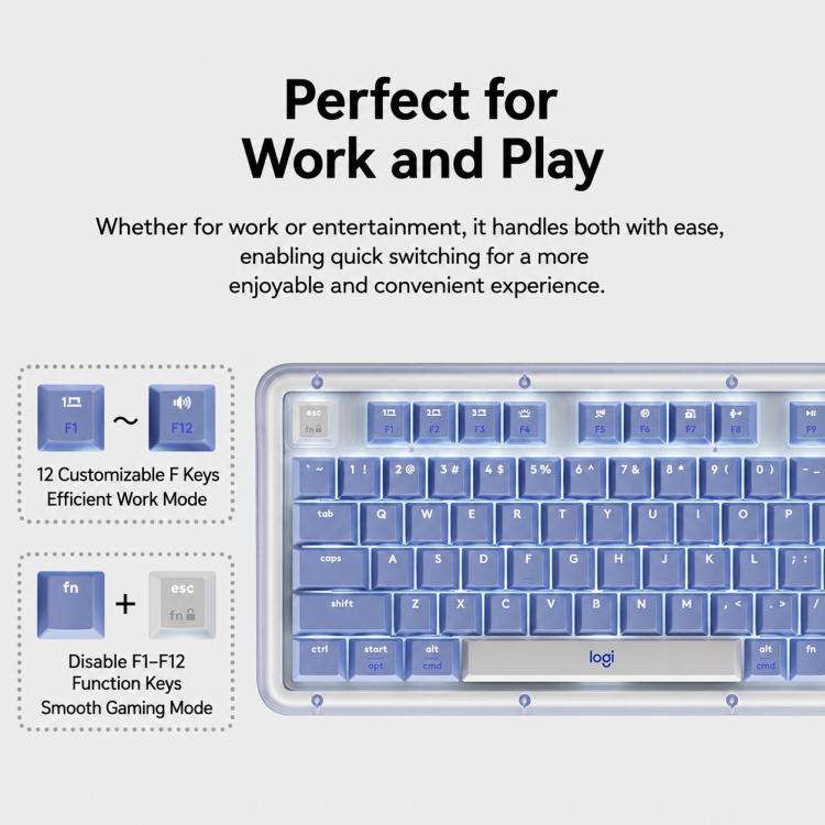 Logitech ALTO KEYS K75M Amber Series Custom Tri-Mode Wireless Mechanical Keyboard(Black)