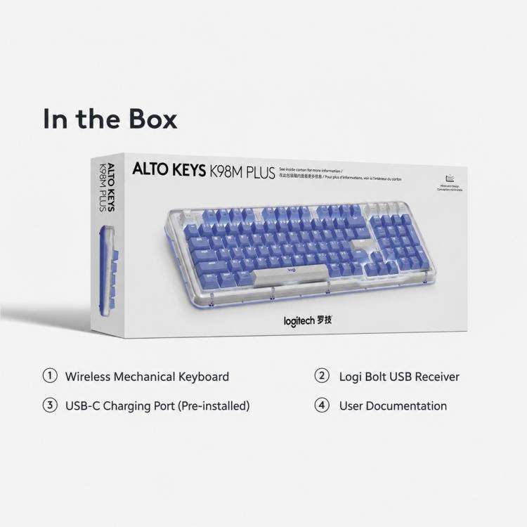 Logitech ALTO KEYS K98M Plus Custom Tri-Mode Wireless Mechanical Keyboard(Black)