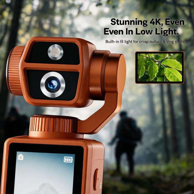 Q9 2 inch IPS Screen 4K UHD Sports Gimbal Camera(Orange)