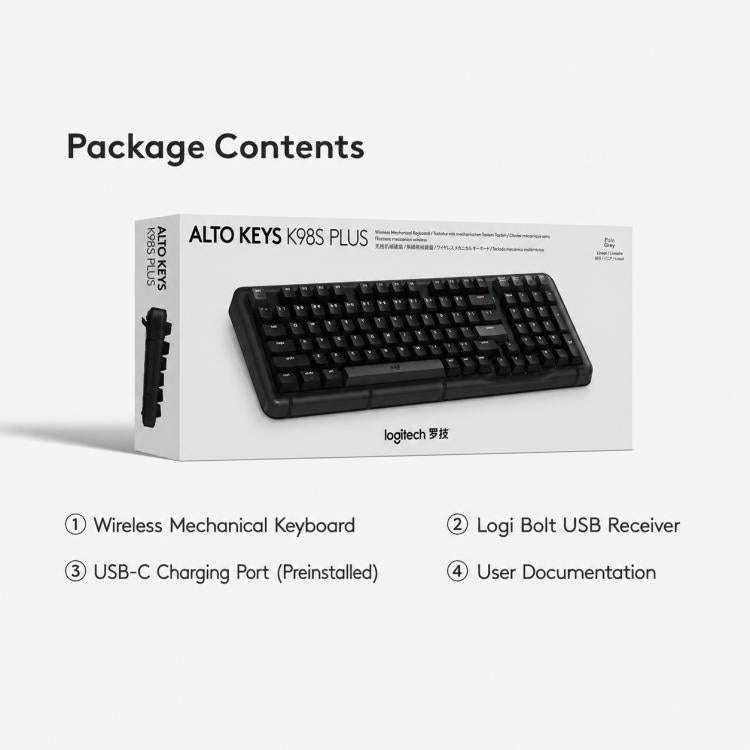 Logitech ALTO KEYS K98S Plus Custom Tri-Mode Wireless Mechanical Keyboard(Pink)