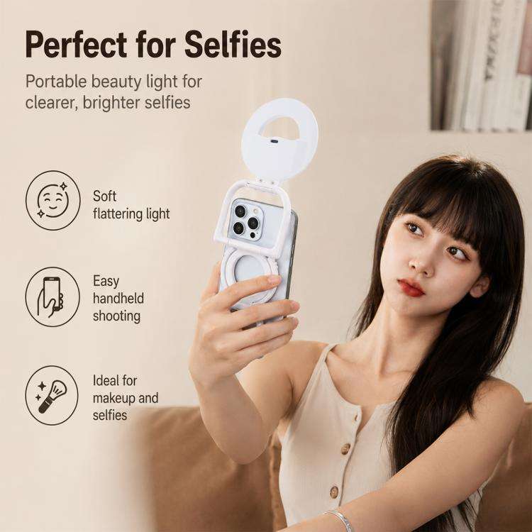 Multifunctional Portable Foldable Magnetic Fill Light Phone Holder(Black)