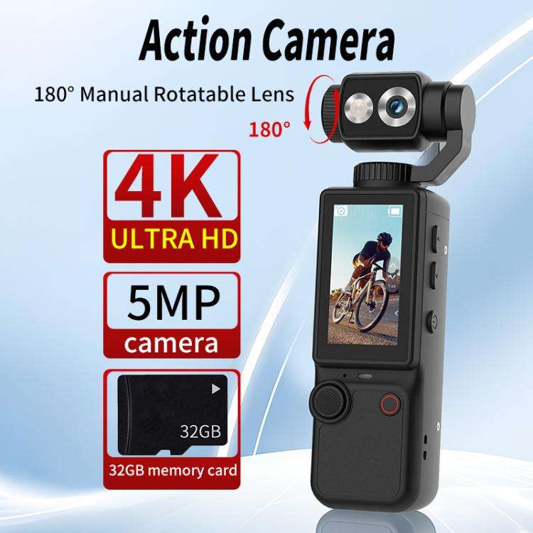 Q8 2 inch IPS Screen 4K Portable Multifunctional Camera(Orange)