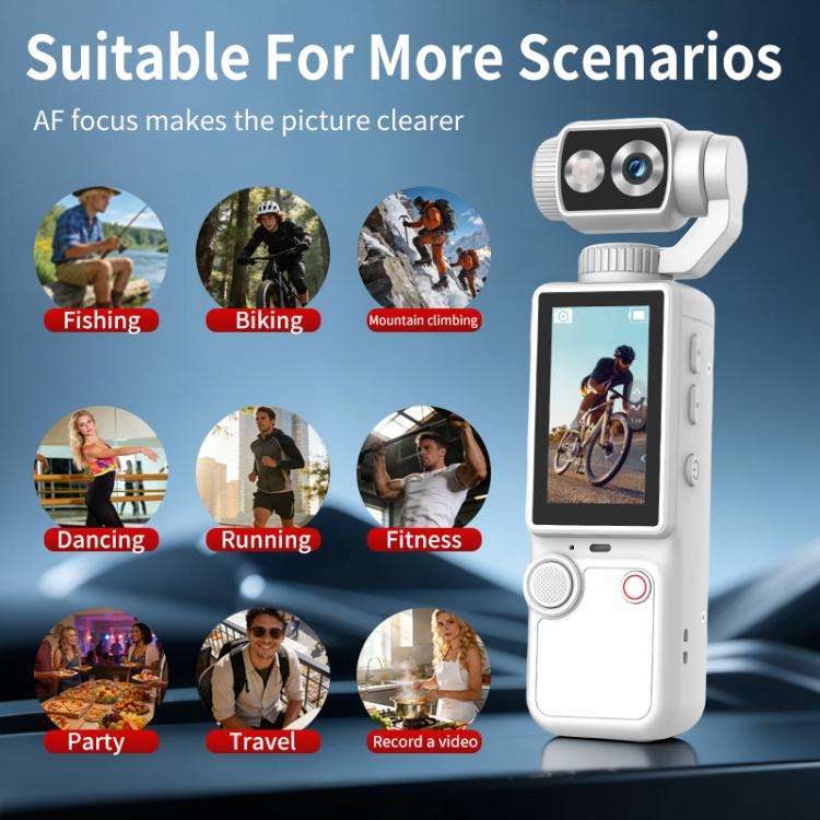 Q8 2 inch IPS Screen 4K Portable Multifunctional Camera(White)