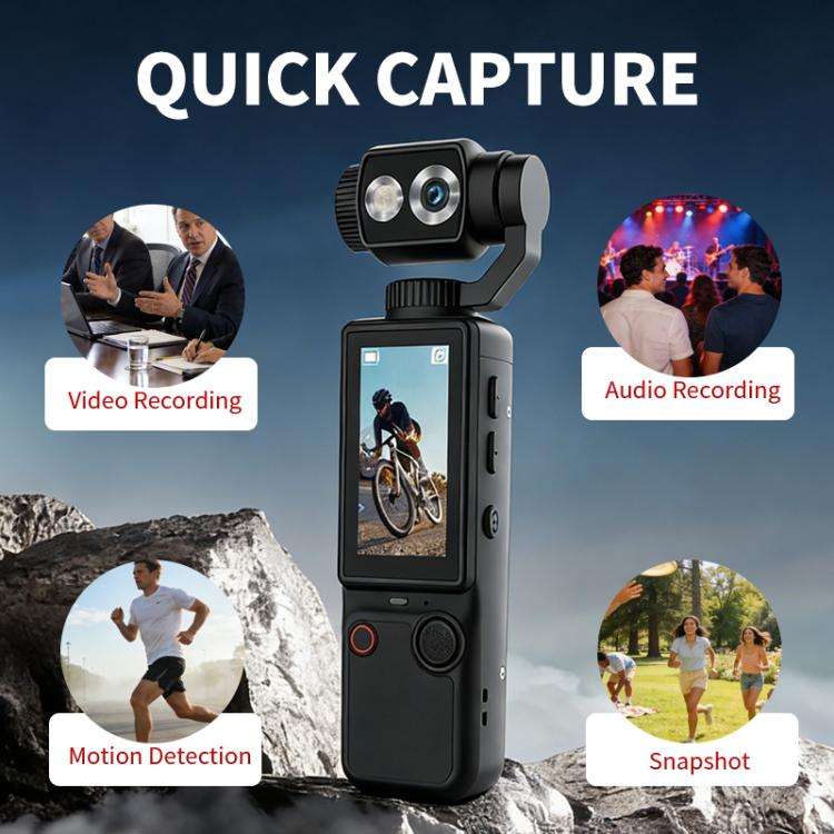 Q8 2 inch IPS Screen 4K Portable Multifunctional Camera(Orange)
