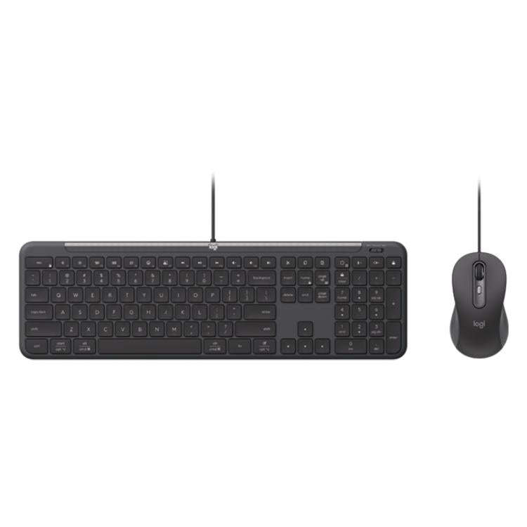 Logitech MK620 Signature Slim Wired Keyboard and Wired Mouse Combo for Business(Black)